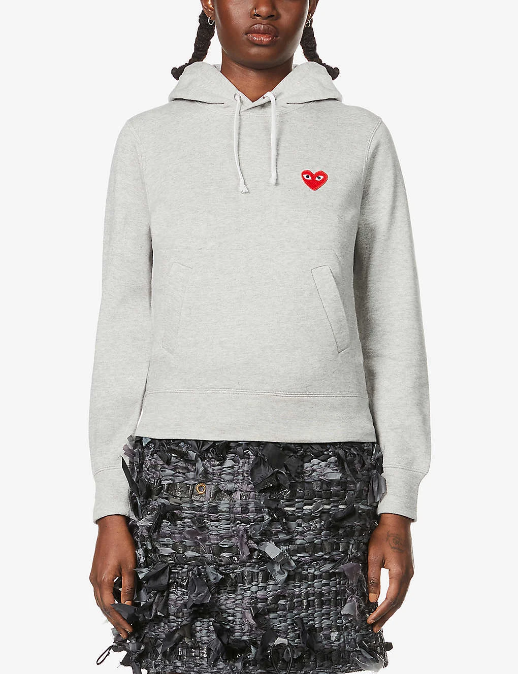 Comme Des Garçons Play Logo-embroidered Cotton-jersey Hoody 4 Comme Des Garçons Play Logo-embroidered Cotton-jersey Hoody - Image 4