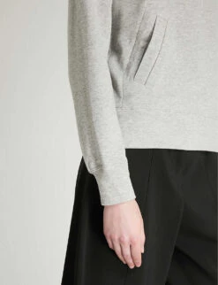 Comme Des Garçons Play Logo-embroidered Cotton-jersey Hoody 13 Comme Des Garçons Play Logo-embroidered Cotton-jersey Hoody -Whistles Shop 143 2000022 P1T169 GREY ALT05