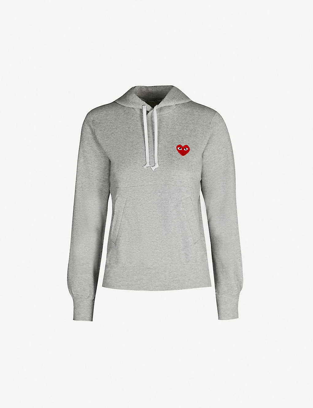 Comme Des Garçons Play Logo-embroidered Cotton-jersey Hoody 1 Comme Des Garçons Play Logo-embroidered Cotton-jersey Hoody