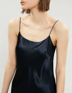Vince Sleeveless Satin Slip Midi Dress -Whistles Shop 197 3004397 VR68551013 COASTAL ALT03