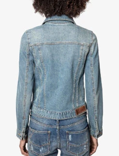 Zadig & Voltaire Kioky Faded Stretch-denim Jacket 10 Zadig & Voltaire Kioky Faded Stretch-denim Jacket -Whistles Shop 669 10175 PWGCT3403F BLEU ALT02