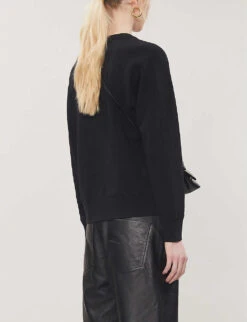 Zadig & Voltaire Logo-embellished Cotton-jersey Sweatshirt -Whistles Shop R00007893 NOIR ALT02