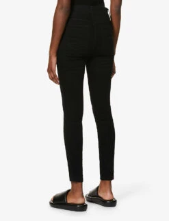 Spanx Clean Denim Skinny High-rise Stretch-denim Jeans -Whistles Shop R03640972 PITCHBLACK ALT02