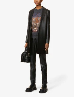ANINE BING Tiger Graphic-print Cotton-jersey Sweatshirt -Whistles Shop R03699185 BLACK ALT01