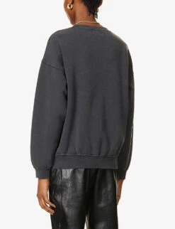 ANINE BING Tiger Graphic-print Cotton-jersey Sweatshirt -Whistles Shop R03699185 BLACK ALT02