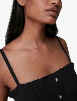 Whistles Gracia Square-neck Woven Midi Dress 8 Whistles Gracia Square-neck Woven Midi Dress -Whistles Shop R03762691 BLACK ALT03