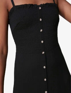 Whistles Gracia Square-neck Woven Midi Dress 9 Whistles Gracia Square-neck Woven Midi Dress -Whistles Shop R03762691 BLACK ALT04