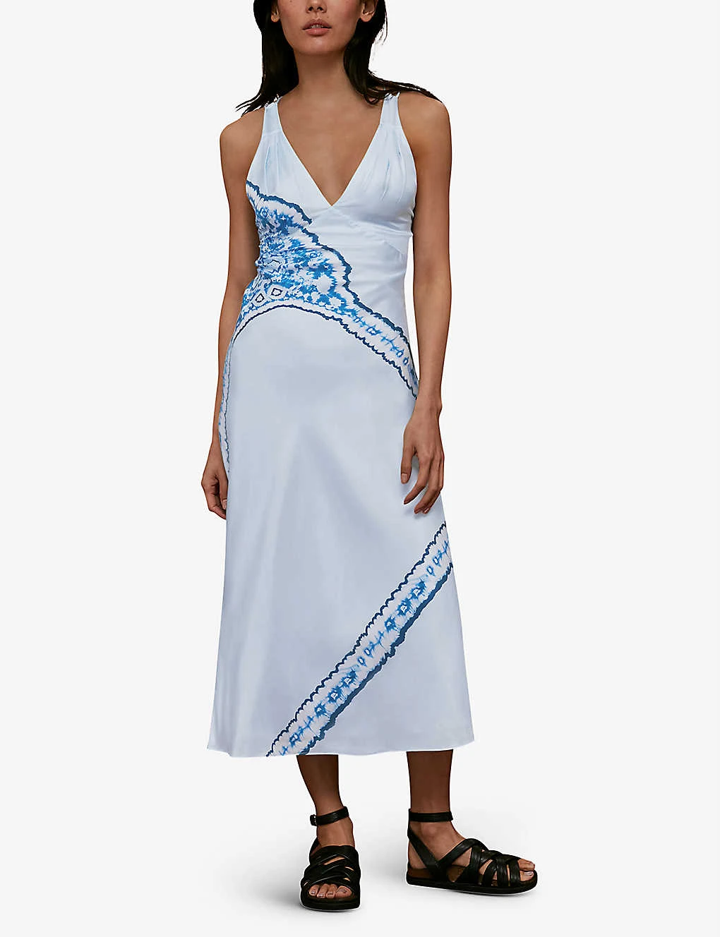 Whistles Tie-dye Bias-cut Silk Midi Dress 2 Whistles Tie-dye Bias-cut Silk Midi Dress - Image 2