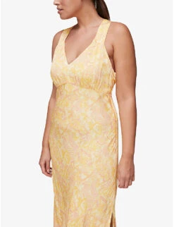 Whistles Safari-print Satin Midi Dress 7 Whistles Safari-print Satin Midi Dress -Whistles Shop R03776759 YELLOW ALT03