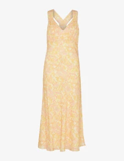 New Arrival 5 Whistles Safari-print Satin Midi Dress