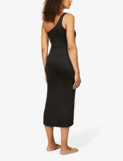 Maternity The Sarah Asymmetric Stretch-woven Maxi Dress -Whistles Shop R03811968 BLACK ALT03