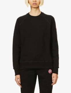 Canada Goose Muskoka Logo-print Cotton Jumper 7 Canada Goose Muskoka Logo-print Cotton Jumper -Whistles Shop R03830562 BLACK ALT02