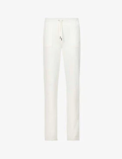 Juicy Couture Rhinestone-embellished Straight-leg High-rise Velour Jogging Bottoms