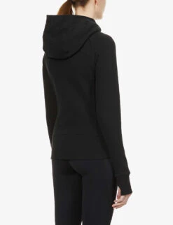 Lululemon Scuba Slim-fit Cotton-blend Knitted Hoody -Whistles Shop R03897526 BLACK ALT03