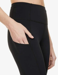 Lululemon Fast And Free Drawstring-waist High-rise Stretch-knit Leggings -Whistles Shop R03897528 BLACK ALT04