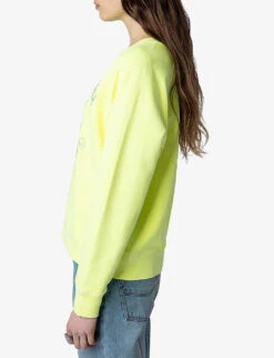 Zadig & Voltaire Upper Blason Cotton Sweatshirt 7 Zadig & Voltaire Upper Blason Cotton Sweatshirt -Whistles Shop R03910655 NEON ALT02