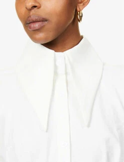 Oversized-collar Crepe Mini Dress -Whistles Shop R03913527 WHITE ALT04