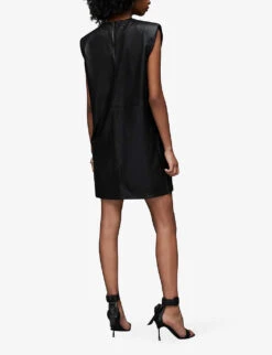 AllSaints Mika Panelled Leather Mini Dress -Whistles Shop R03921151 BLACK ALT03