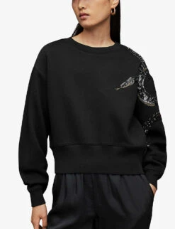 AllSaints Tempest Separo Organic Cotton-blend Sweatshirt 7 AllSaints Tempest Separo Organic Cotton-blend Sweatshirt -Whistles Shop R03925682 BLACK ALT02