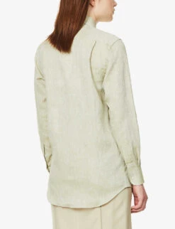 The Boyfriend Long-sleeved Organic-linen Shirt -Whistles Shop R03935324 SAGEGREEN ALT03