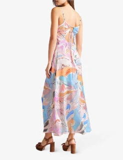 Ted Baker Lizybet Abstract-print Crepe Maxi Dress -Whistles Shop R03954947 IVORY ALT02