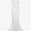 Aurelie Cowl-neck Satin-texture Bridal Gown