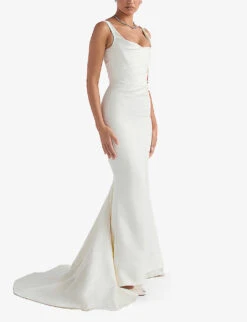Emilie Cowl-neckline Satin Bridal Gown -Whistles Shop R03983453 OFFWHITE ALT02
