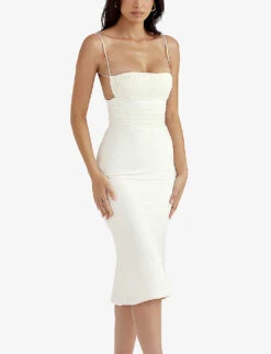 Lois Corset Satin Midi Dress -Whistles Shop R03998576 IVORY ALT02