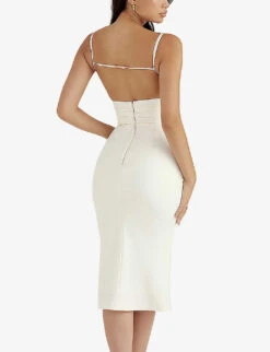 Lois Corset Satin Midi Dress -Whistles Shop R03998576 IVORY ALT03