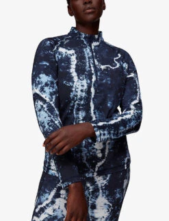Whistles Tie-dye Print Recycled-nylon Long-sleeve Sports Top -Whistles Shop R04056304 MULTICOLOURED ALT02