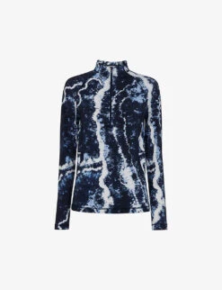 Front Page 73 Whistles Tie-dye Print Recycled-nylon Long-sleeve Sports Top