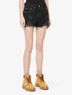 Levis 501 Original High-rise Denim Shorts -Whistles Shop R04062395 STOWAWAY ALT02