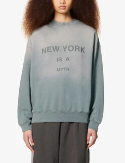 ANINE BING Jaci Faded-wash Organic-cotton Sweatshirt -Whistles Shop R04066404 GREY ALT02