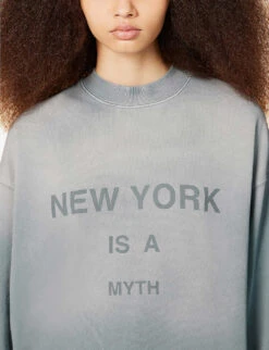 ANINE BING Jaci Faded-wash Organic-cotton Sweatshirt -Whistles Shop R04066404 GREY ALT04