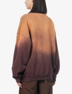 ANINE BING Harvey Logo-embellished Organic-cotton Sweatshirt -Whistles Shop R04066412 BURGUNDY ALT03