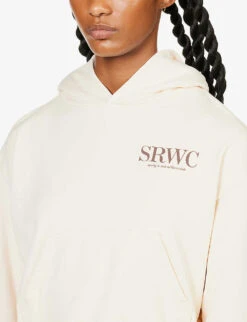 Upper East Side Logo-print Cotton-jersey Hoody -Whistles Shop R04068988 CREAMCHOCOLATE ALT04