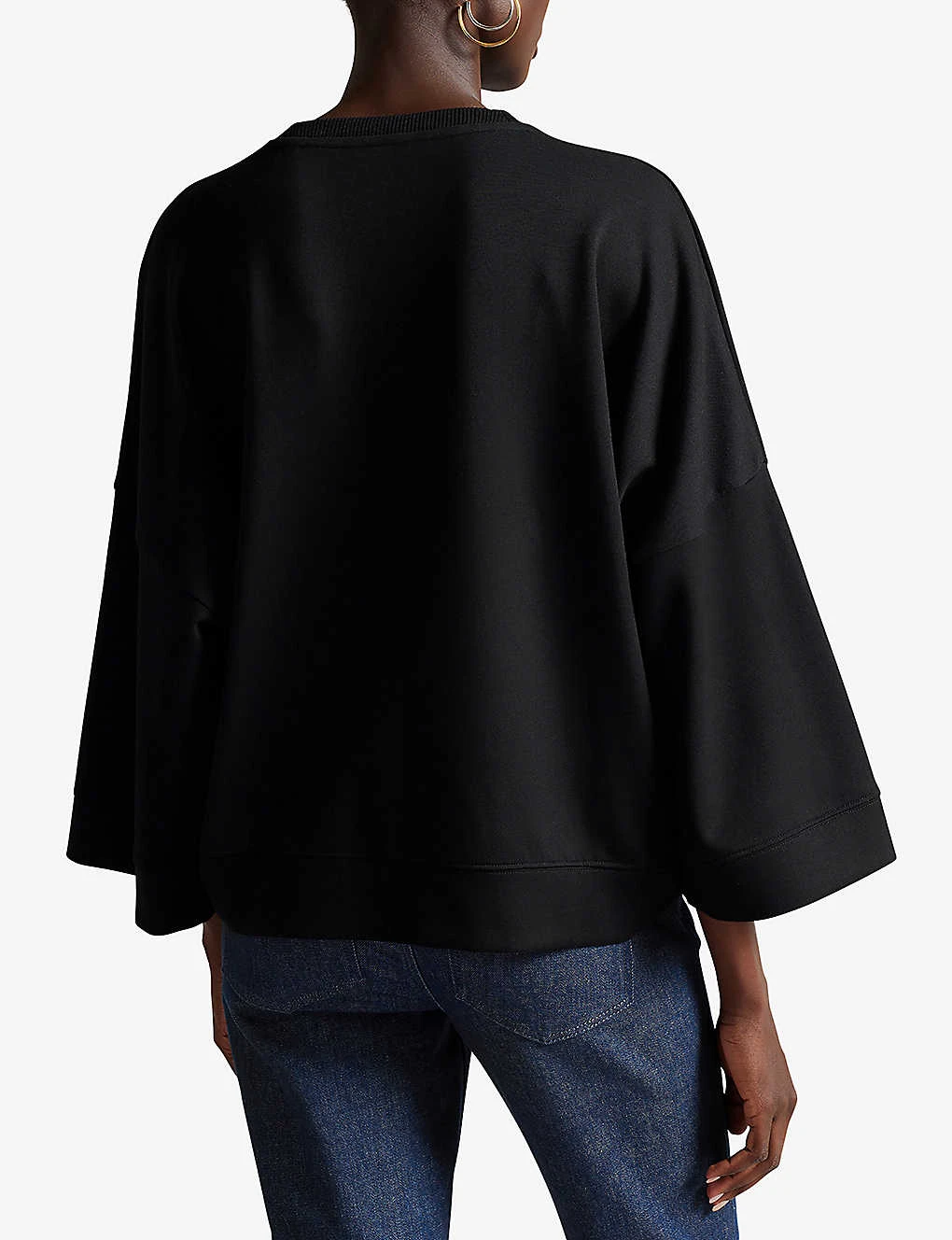 Ted Baker Sassi Metallic Slogan-appliqué Stretch-jersey Sweatshirt 4 Ted Baker Sassi Metallic Slogan-appliqué Stretch-jersey Sweatshirt - Image 4