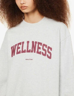 Wellness Relaxed-fit Cotton-jersey Sweatshirt -Whistles Shop R04081042 HEATHERGRAYMERLOT ALT04