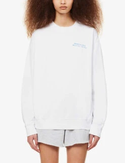 Drink Water Relaxed-fit Cotton-jersey Sweatshirt 7 Drink Water Relaxed-fit Cotton-jersey Sweatshirt -Whistles Shop R04081044 WHITEOCEAN ALT02
