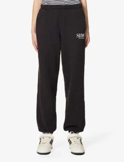 Upper East Side Logo-print Cotton-jersey Jogging Bottoms -Whistles Shop R04081055 FADEDBLACKWHITE ALT02