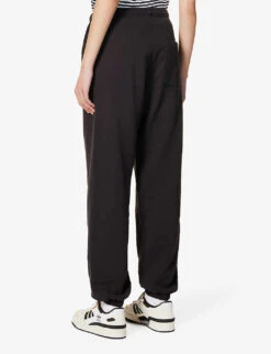 Upper East Side Logo-print Cotton-jersey Jogging Bottoms -Whistles Shop R04081055 FADEDBLACKWHITE ALT03
