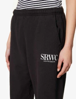 Upper East Side Logo-print Cotton-jersey Jogging Bottoms -Whistles Shop R04081055 FADEDBLACKWHITE ALT04