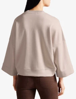 Ted Baker Flona Graphic-print Appliqué Cotton-blend Sweatshirt 5 Ted Baker Flona Graphic-print Appliqué Cotton-blend Sweatshirt -Whistles Shop R04082048 DUSKYPINK ALT02