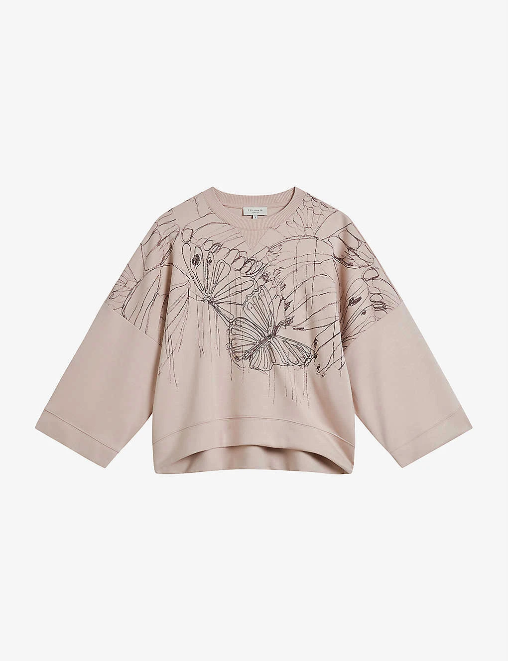 Ted Baker Flona Graphic-print Appliqué Cotton-blend Sweatshirt 1 Ted Baker Flona Graphic-print Appliqué Cotton-blend Sweatshirt
