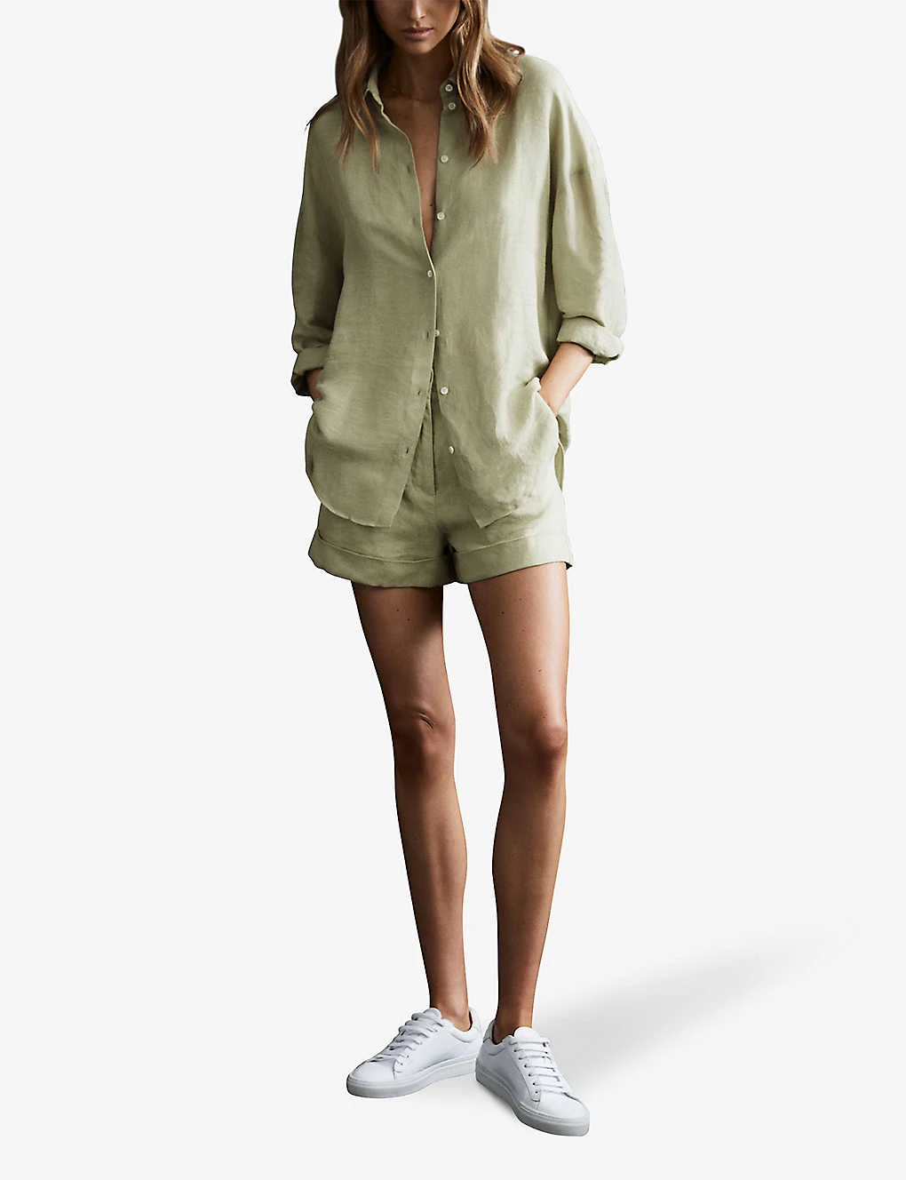 Reiss Ellis Long-sleeved Oversized Linen-blend Shirt 2 Reiss Ellis Long-sleeved Oversized Linen-blend Shirt - Image 2