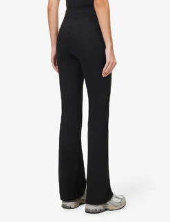 Girlfriend Collective Compression Flared High-rise Stretch-recycled Polyester Leggings -Whistles Shop R04083184 BLACK ALT03