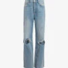 AllSaints Wendel Raw-hem Wide-leg Distressed Jeans