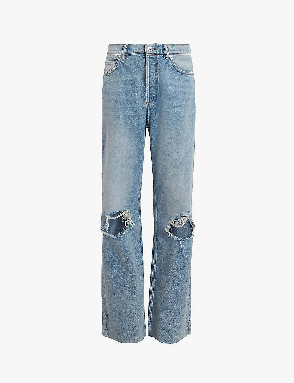 AllSaints Wendel Raw-hem Wide-leg Distressed Jeans 1 AllSaints Wendel Raw-hem Wide-leg Distressed Jeans