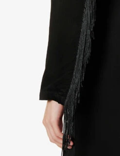 By Malina Heidi Tassle-trim Woven Midi Dress -Whistles Shop R04087792 BLACK ALT04