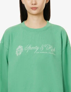 Regal Logo-print Cotton-jersey Sweatshirt 9 Regal Logo-print Cotton-jersey Sweatshirt -Whistles Shop R04090257 VERDEWHITE ALT04